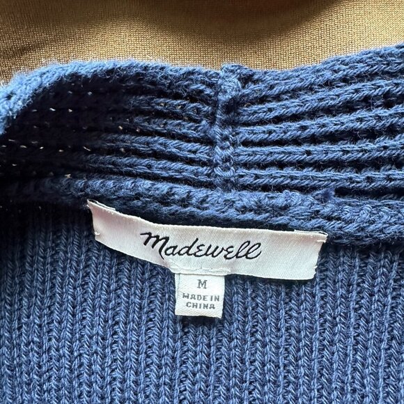 Madewell Nolan Open Cardigan Womens Size M Pockets Cotton Classic Minimalist - Picture 6 of 8